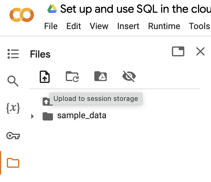 upload files to colab